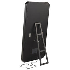 Glendora - Led Standing Mirror With Bluetooth Speaker - Black
