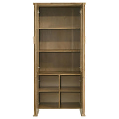 Adina - 77" Tall Display Cabinet - Distressed Light Brown