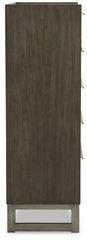 Arkenton - Grayish Brown / White - Five Drawer Chest