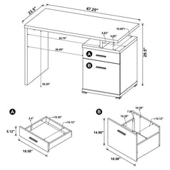 Irving - 2-Drawer Office Computer Desk