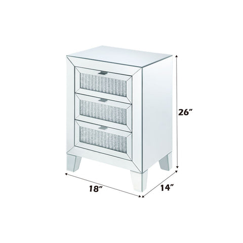 Noralie - 26" Accent Table - Mirrored & Faux Diamonds