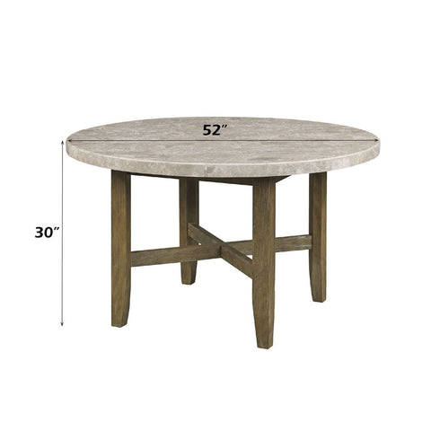 Karsen - Dining Table - Marble & Rustic Oak Finish