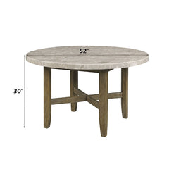 Karsen - Dining Table - Marble & Rustic Oak Finish