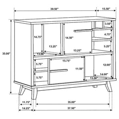 Ezekiel - 2 Door Home Bar Wine Storage Cabinet - Walnut