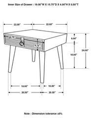 Zabel - 1-Drawer Square Mango Wood Side End Table - Natural