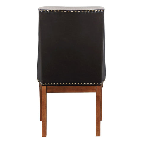 Gilsea - Fabric & Synthetic Leather Side Chair (Set of 2) - Beige & Brown Finish