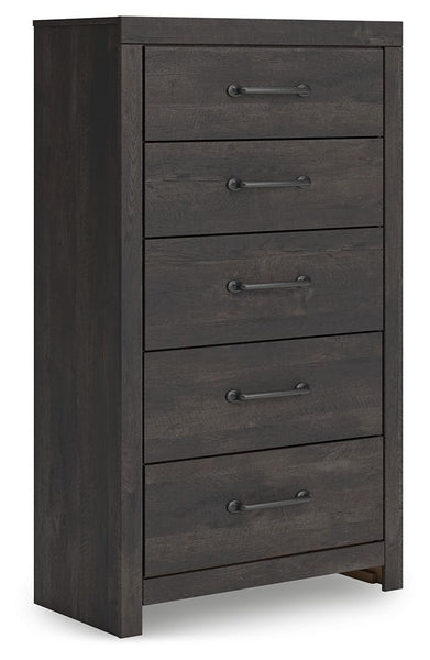 Hollivern - Dark Gray - Five Drawer Chest