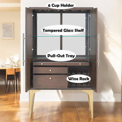 Andy - Bar Cabinet - Brushed Brown Oak Champagne