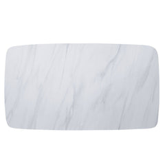 Madan - Dining Table With Marble Top - Marble Top & Weathered Gray