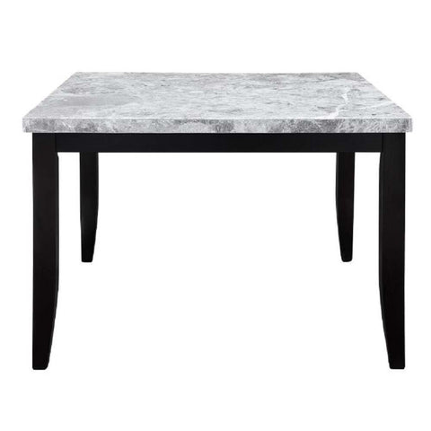 Hussein - Counter Height Table With Marble Top - Marble & Black Finish