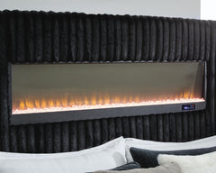 Tayleena - Upholstered Bed With Fireplace And Wireless Audio