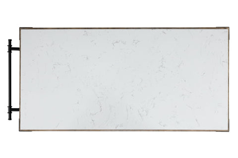 Alforvott - Kitchen Island - Marble Top & Weathered Gray