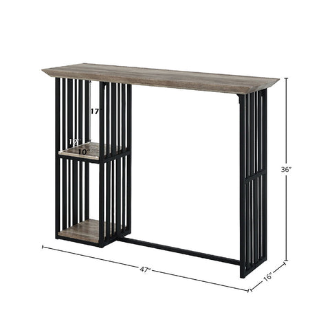 Zudora - Counter Height Table - Oak & Sandy Black