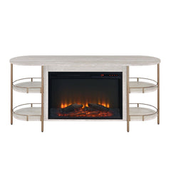 Valene - Console Table With Fireplace - White