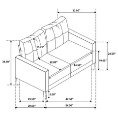 Bowen - Upholstered Track Arm Tufted Loveseat