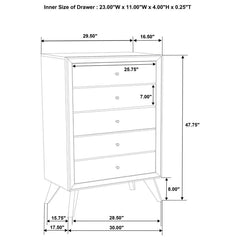 Janelle - 5-Drawer Bedroom Chest - White