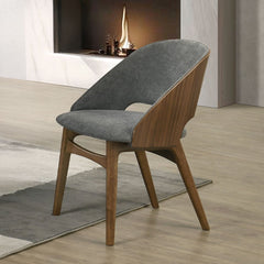 Delmon - Side Chair (Set of 2) - Gray / Dark Walnut