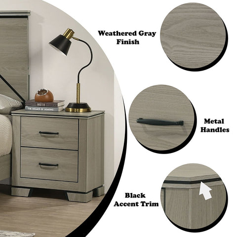 Joanna - Nightstand - Weathered Gray
