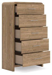 Gramburg - Five Drawer Chest - Warm Natural Brown