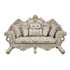 Danae - Loveseat - Fabric, Champagne & Gold Finish