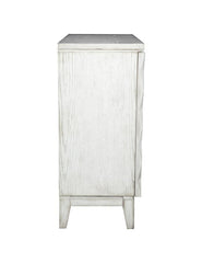 Moody - 2 Door Accent Cabinet With Carved Door Antique White - Distressed White