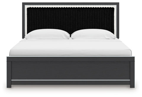 Zuraleus - Upholstered Panel Platform Bed With Roll Slats
