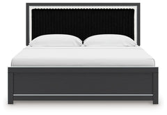 Zuraleus - Upholstered Panel Platform Bed With Roll Slats