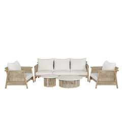 Zira - 5 Piece Patio Sofa Set - Beige