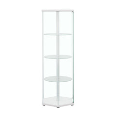 Zahavah - 4-Shelf Hexagonal Clear Glass Curio Cabinet