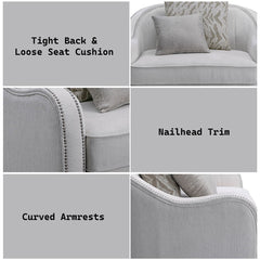 Mahler - Chair With 2 Pillows - Beige Linen