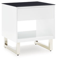 Gardoni - White / Black - Rectangular End Table