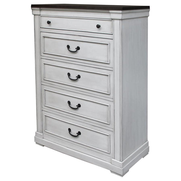 Hillcrest - 5-Drawer Bedroom Chest - Distressed White