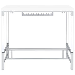 Norcrest - Acrylic Leg Bar Table - White High Gloss