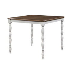 Bettina - Counter Height Table Set (5 Piece) - Beige Fabric, Antique White & Weathered Oak