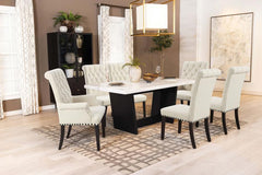 Osborne - Marble Top Dining Table - Rustic Espresso