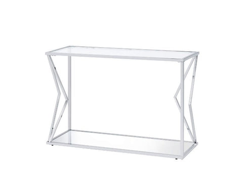 Virtue - Sofa Table - Clear Glass & Chrome Finish