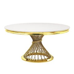 Fallon - Dining Table - Faux Marble Top & Mirrored Gold Finish