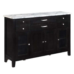 Hussein - Server With Marble Top - Marble & Black Finish