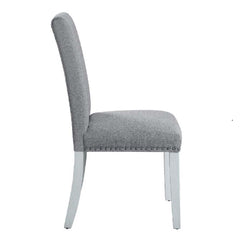 Lanton - Side Chair (Set of 2) - Gray Linen & Antique White Finish