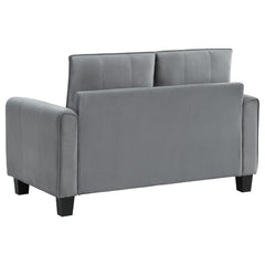 Davis - Upholstered Rolled Arm Loveseat - Grey