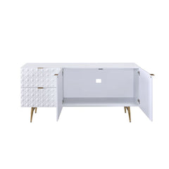 Maisey II - TV Stand - White & Gold