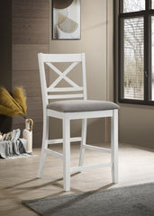 Hollis - Wood Counter Chair With Cushion (Set of 2) - White