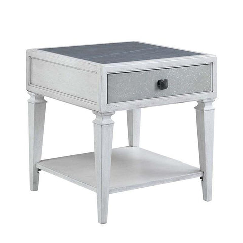 Katia - End Table - Rustic Gray & Weathered White Finish