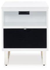 Gardoni - White / Black - Chair Side End Table