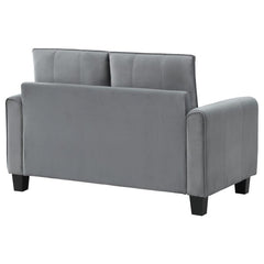 Davis - Upholstered Rolled Arm Loveseat - Gray