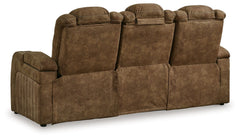 Wolfridge - Brindle - 2 Pc. - Power Reclining Sofa, Power Reclining Loveseat With Console