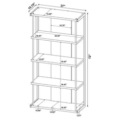 Loomis - 4-Shelf Bookshelf - Whitewashed Gray