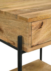 Declan - 1-Drawer Wood Accent Side Table - Natural Mango