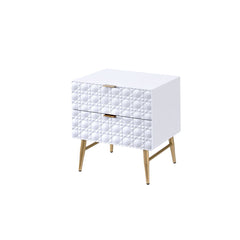 Maisey II - Nightstand - White & Gold