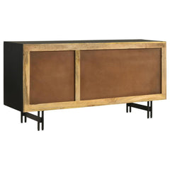 Aminah - 3 Door Wood Accent Cabinet - Natural And Black